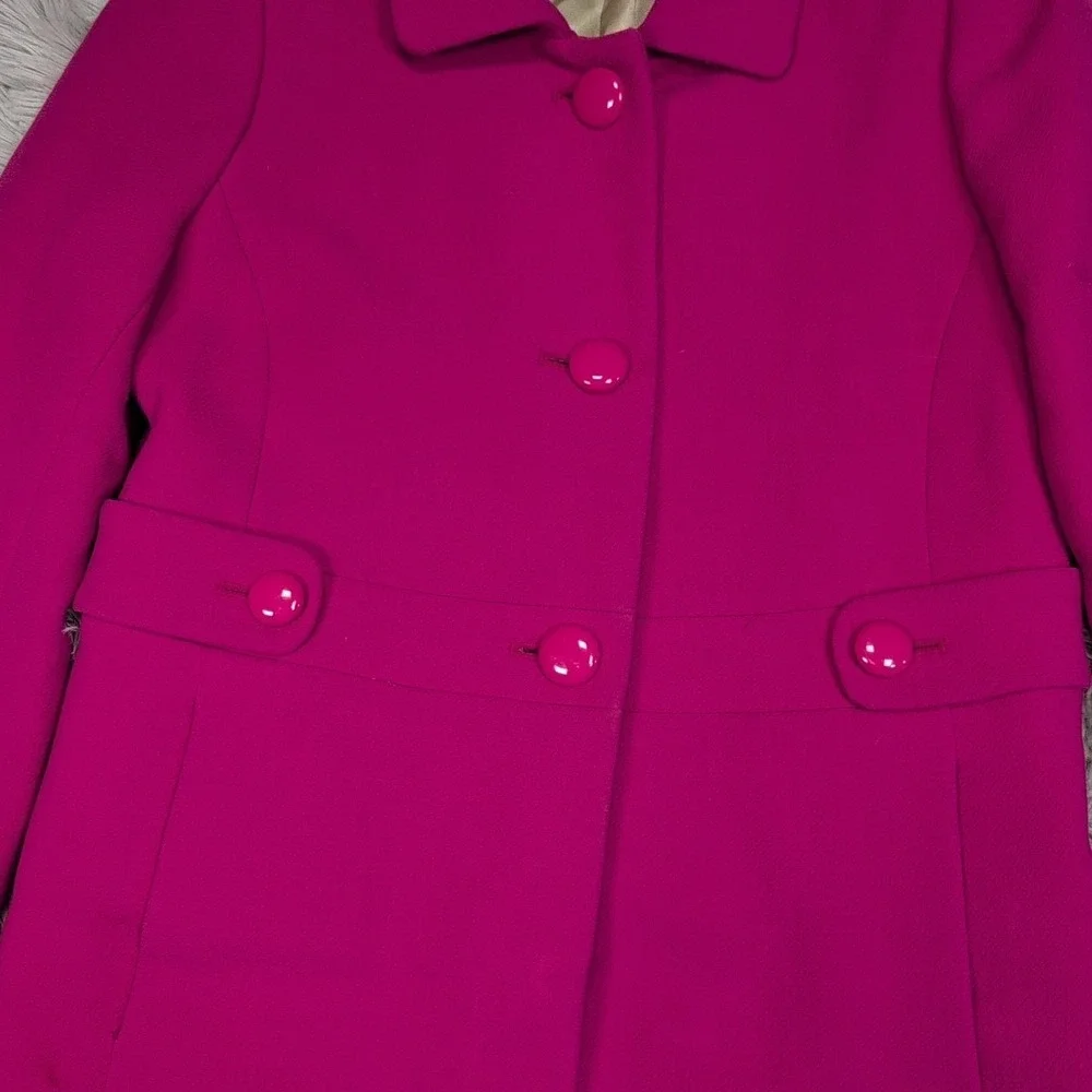 J. Crew Jacket Womens 4 Pink Wool Blend Coat Comort Preppy Button Up Pockets - Picture 11 of 16